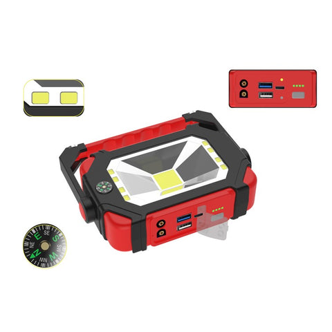 SAGORUSH MT11 Car Emergency Starter Power Station Outdoor Mobile Phone Power Bank Portable Charger with Light for Hiking, Camping