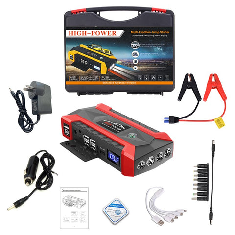 ABS Car Jump Starter 12V 89800mAh Car Emergency Starter 4 USB Power Supply with Light for Gas / Diesel Engine Vehicles