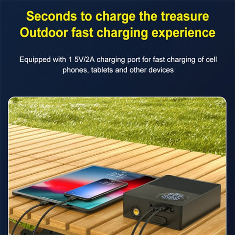 6000mAh 35C Car Jump Starter Air Inflator Power Bank Emergency Battery Charger with Light, Standard Battery Clip Cable