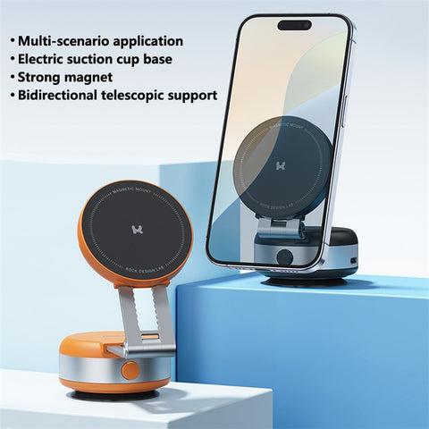 ROCK Q16 Electric Suction Cup Magnetic Phone Holder Portable Phone Stand