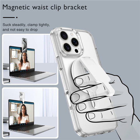 Magnetic Phone Mount Stand Multi-Functional Holder Anti-Drop for Belt Clip / Desktop / Computer Clip
