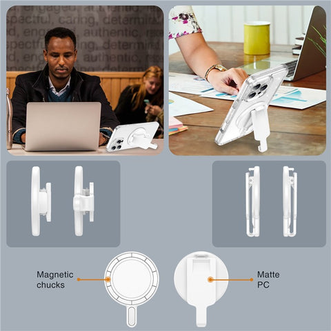 Magnetic Phone Mount Stand Multi-Functional Holder Anti-Drop for Belt Clip / Desktop / Computer Clip