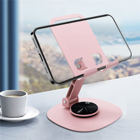 Portable Folding Phone Holder Desktop Stand Carbon Steel 360 Degree Rotation Tablet Bracket