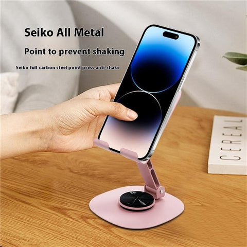Portable Folding Phone Holder Desktop Stand Carbon Steel 360 Degree Rotation Tablet Bracket