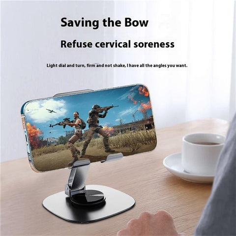 Portable Folding Phone Holder Desktop Stand Carbon Steel 360 Degree Rotation Tablet Bracket