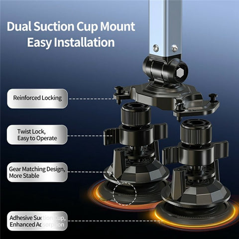 LANPARTE DMS-02 Three Sections Adjustable Heavy Duty Microphone Boom Arm Stand with Suction Cups