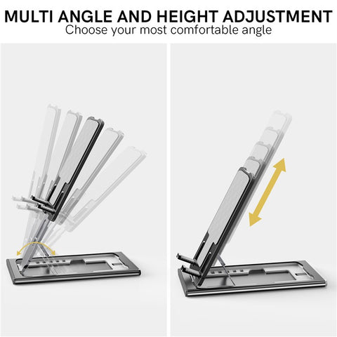AHASTYLE WG69 Foldable Aluminum Alloy Desktop Stand Multi Angle Adjustable Desktop Holder