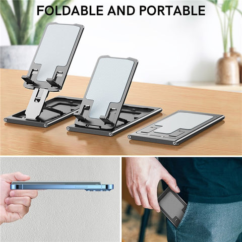 AHASTYLE WG69 Foldable Aluminum Alloy Desktop Stand Multi Angle Adjustable Desktop Holder