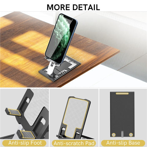 AHASTYLE WG69 Foldable Aluminum Alloy Desktop Stand Multi Angle Adjustable Desktop Holder