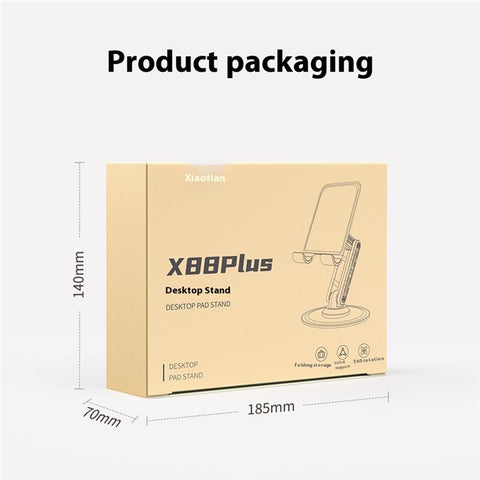 JOPREE X88plus Portable Folding Stand 360 Degree Rotating Desktop Holder for Phones Tablets Up to 16 Inch