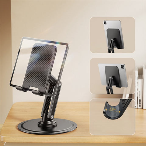 JOPREE X88plus Portable Folding Stand 360 Degree Rotating Desktop Holder for Phones Tablets Up to 16 Inch