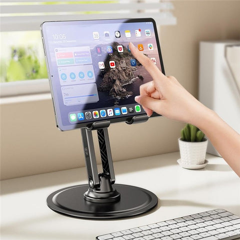 JOPREE X88plus Portable Folding Stand 360 Degree Rotating Desktop Holder for Phones Tablets Up to 16 Inch