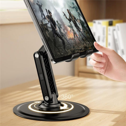 JOPREE X88plus Portable Folding Stand 360 Degree Rotating Desktop Holder for Phones Tablets Up to 16 Inch