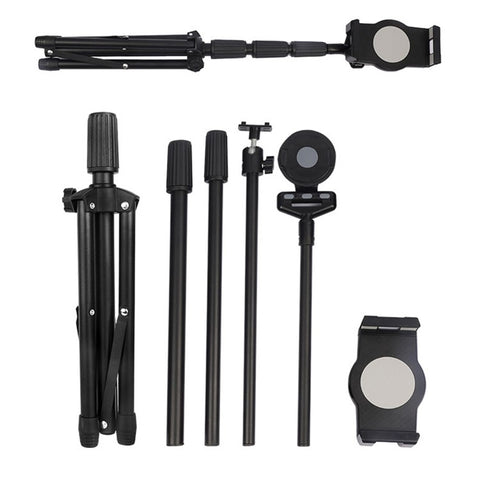Universal Mobile Phone Tablet Holder Floor Stand 360 Degree Rotating Retractable Tripod Bracket, Thicken Version