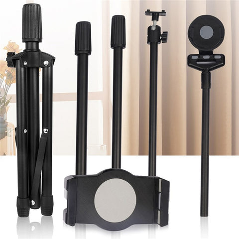 Universal Mobile Phone Tablet Holder Floor Stand 360 Degree Rotating Retractable Tripod Bracket, Thicken Version