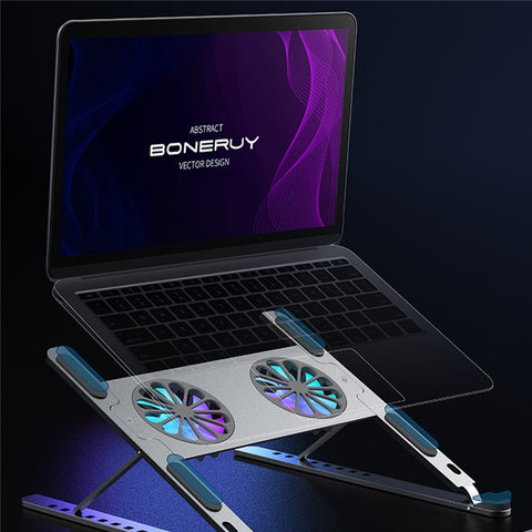 BONERUY P11F Foldable Laptop Cooling Fan Radiator Stand Adjustable Angle Heat Dissipation Notebook Cooler