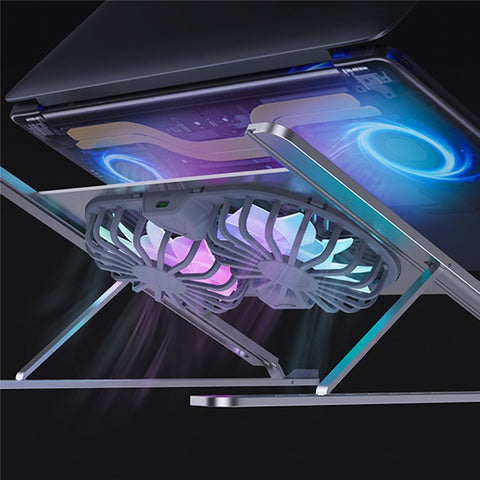 BONERUY P11F Foldable Laptop Cooling Fan Radiator Stand Adjustable Angle Heat Dissipation Notebook Cooler
