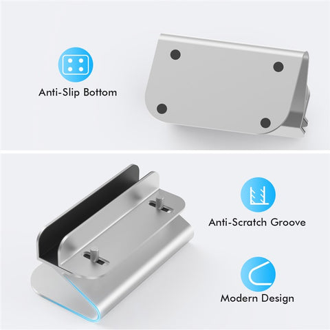 AHASTYLE ST07 Aluminium Alloy Laptop Holder Desktop Vertical Notebook Stand Storage Rack