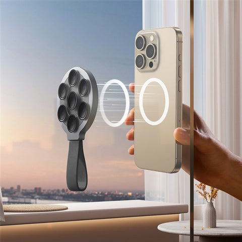 JOYROOM JR-ZS393 Suction Cup Mobile Phone Magnetic Holder for iPhone 16 / 16 Plus / 16 Pro / 16 Pro Max Mirror Wall Mount Phone Holder