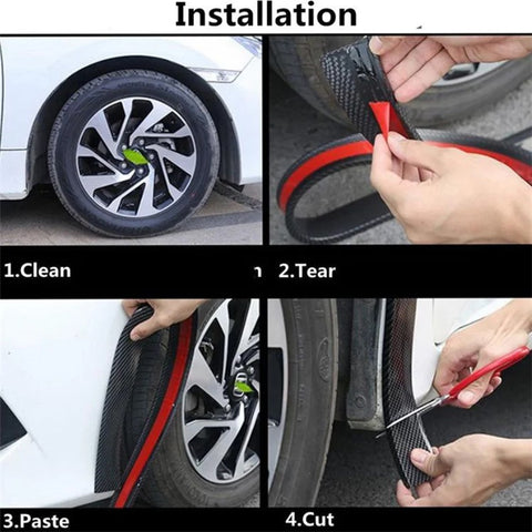 4.5cm Width Car Wheel Eyebrow Anti-Collision PVC Strip Wheel Arch Fender Trim Sticker, 1.5m