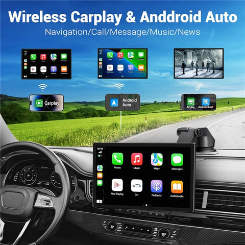 W519 9 Inch Wireless CarPlay Android Auto Screen Portable Car Stereo with GPS Navigation / AirPlay / Mirror Link