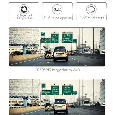 ANYTEK A46 Full HD 1080P Car DVR Dash Cam 9.66 inch Dual Camera Night Vision G-sensor Driving Recorder