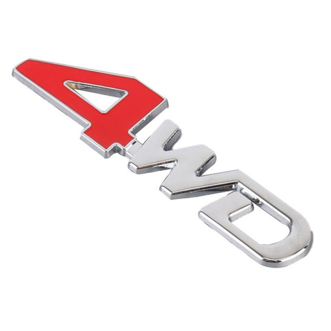 Aluminum Alloy Car Badge Sticker 4WD Letter Decal Universal Car Exterior Sticker