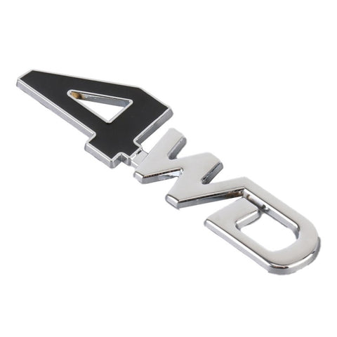 Aluminum Alloy Car Badge Sticker 4WD Letter Decal Universal Car Exterior Sticker