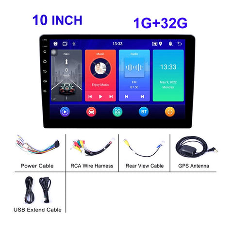 R-910D 1+32GB 10-inch Android 12 GPS Navigation Built-In WiFi Car Multimedia Player + 12-LED Rearview Camera