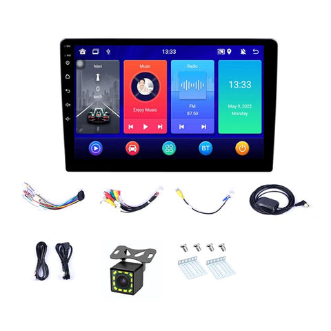 R-910D 2+32GB 10-inch GPS Navigation Bluetooth-compatible Call Android 12 Car Multimedia Player + 12-LED Rearview Camera