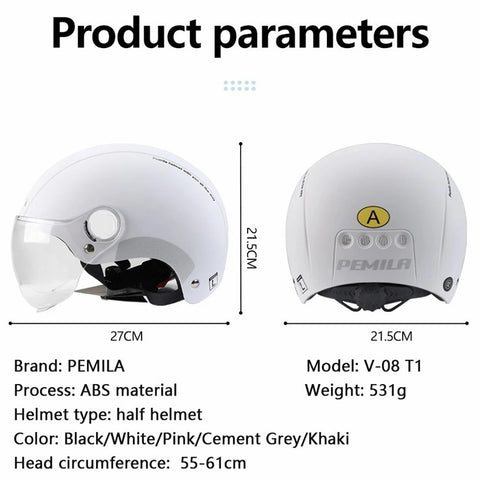 PEMILA V-08 T1 Bike Cycling Helmet Motorcycle Helmet with Clear Visor Panel, Size: L