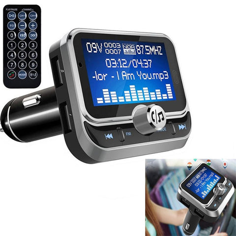 BC32 LCD Bluetooth-compatible MP3 Player Dual USB Car Charger FM Transmitter with Remote Control