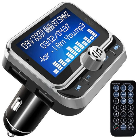 BC32 LCD Bluetooth-compatible MP3 Player Dual USB Car Charger FM Transmitter with Remote Control