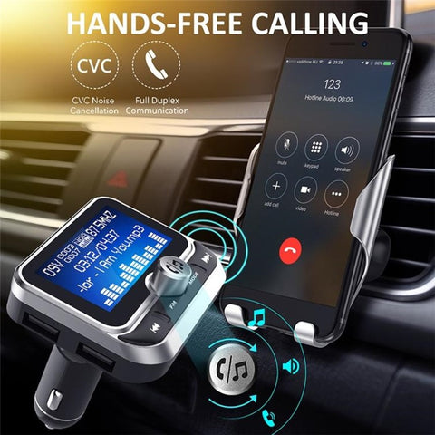 BC32 LCD Bluetooth-compatible MP3 Player Dual USB Car Charger FM Transmitter with Remote Control