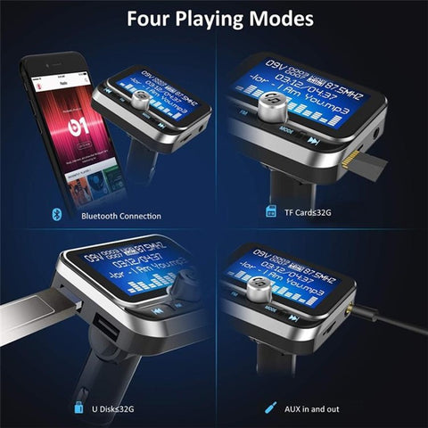 BC32 LCD Bluetooth-compatible MP3 Player Dual USB Car Charger FM Transmitter with Remote Control