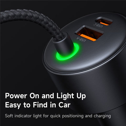 MCDODO CC-037 120W Dual Port Car Charger Fast Charging Spring Cable Charger with USB-C  /  iP Cables