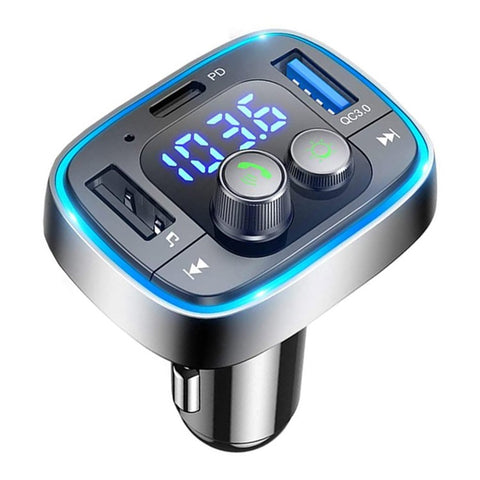 C89S Bluetooth-compatible Car MP3 FM Transmitter Voltage Detection TF U-Disk Music Player PD18W Type-C QC3.0 USB Phone Charger