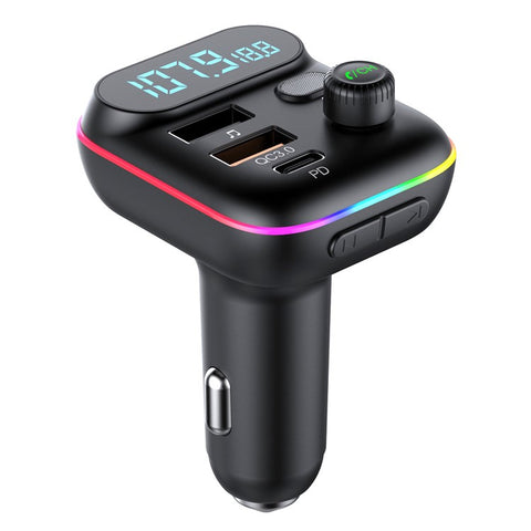 T70 Bluetooth-compatible 5.0 FM Transmitter USB PD 18W QC3.0 Fast Charging Adapter Music Player with Hands-free Calling for Car