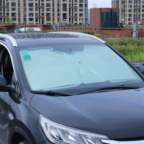 SBT-5024 Foldable 10 Skeletons Windshield Sun Shade UPF 50+ UV Rays Blocking Umbrella for Car Windshield