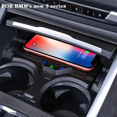 WINAUTO For 3 Series 2020-2021 Car Interior Wireless Charger Center Console Phone Charging Pad