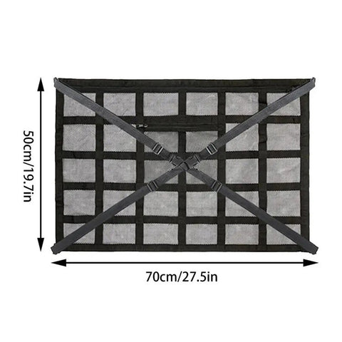 70x50cm Double-Layer Car Roof Storage Net Pocket Vehicle Interior Roof Storage Mesh Organizer