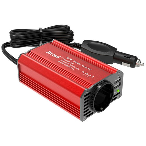 MEIND M7900 300W Car Inverter 12V to 220V Power Inverter with EU Socket + 2 USB Ports