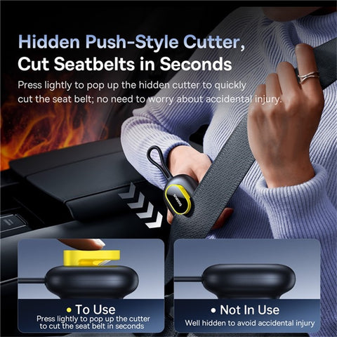 BASEUS Gotrip DT1 Car Double-Headed Safety Hammer Emergency Escape Tool Vehicle Window Breaker