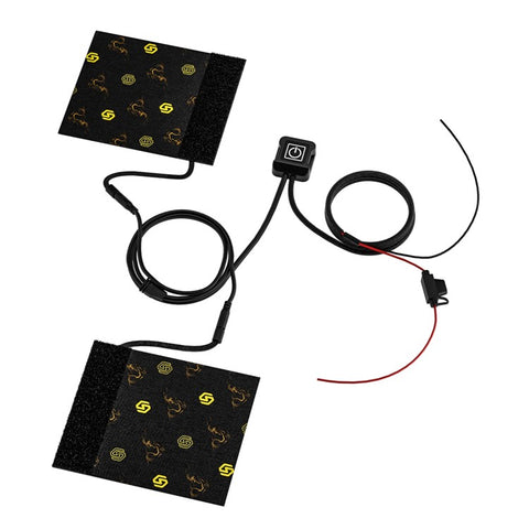 WUPP CS-974B1 1 Pair Stylish Pattern Motorcycle Heated Grips Handlebar Heating Pads 3-Gear Adjustable Motorbike Handlebar Heating Cover