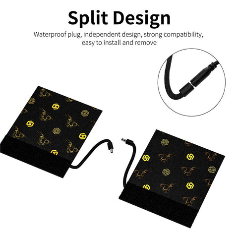 WUPP CS-974B1 1 Pair Stylish Pattern Motorcycle Heated Grips Handlebar Heating Pads 3-Gear Adjustable Motorbike Handlebar Heating Cover