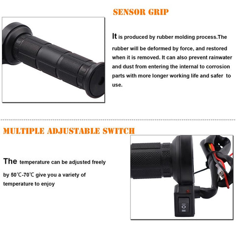 WUPP CS-203A1 1Pair Motorcycle Heated Grips for Winter Universal Electric Heating Handlebar 12V Modified Heating Grips Electric Scooter Handlebar