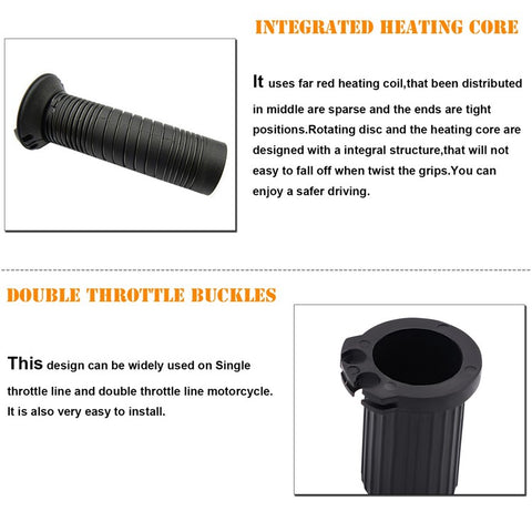 WUPP CS-203A1 1Pair Motorcycle Heated Grips for Winter Universal Electric Heating Handlebar 12V Modified Heating Grips Electric Scooter Handlebar