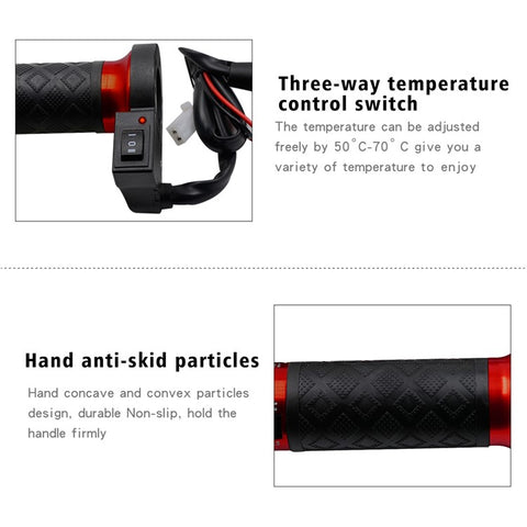 WUPP CS-764 1 Pair Motorcycle Heating Handlebars Aluminum Alloy 12V Electric Heated Handlebar Grips Motorbike Heating Handle Warmers