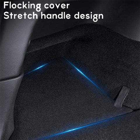 M10490 2PCS Handle Design Flocking Cover Lids for Tesla Model Y Car Rear Trunk Storage Bin Box Car Organizer