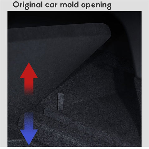 M10490 2PCS Handle Design Flocking Cover Lids for Tesla Model Y Car Rear Trunk Storage Bin Box Car Organizer